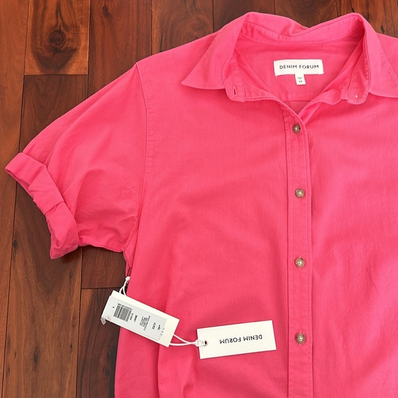 Aritzia Denim Forum Jane Shirt XS Fuchsia - Picture 2 of 10